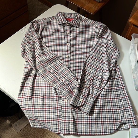 Cremieux 38 slim fit long sleeve plaid shirt. Size L - Picture 6 of 7
